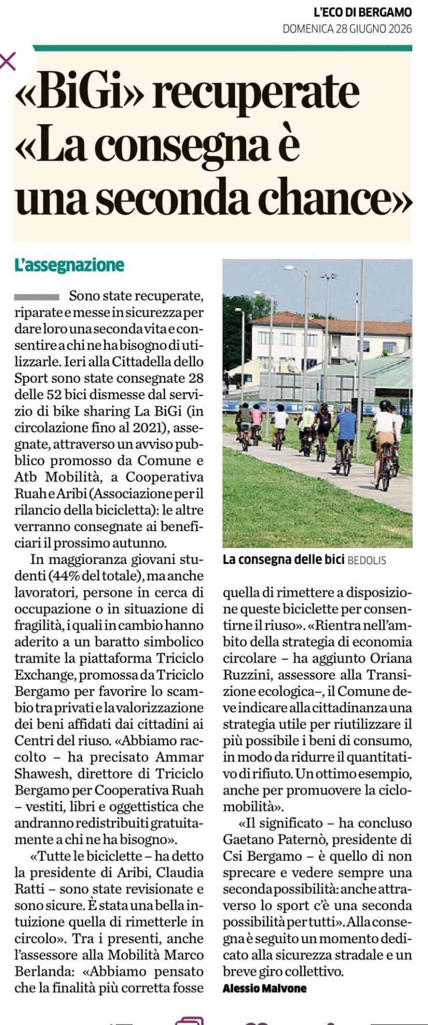 100 BICI IN CIRCOLO